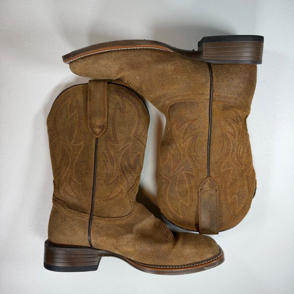 Cody James HoverFly Western Boots Mens 8.5 D Brown Roughout Leather Square Toe